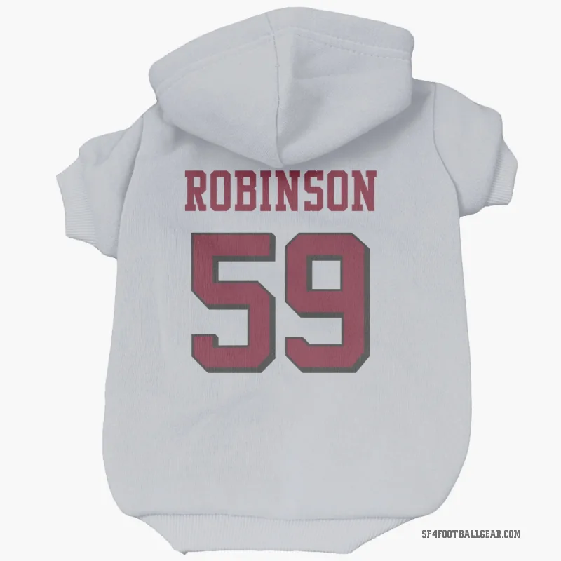 Curtis Robinson  White San Francisco 49ers  Rush Cat & Dog Pet Hoodie