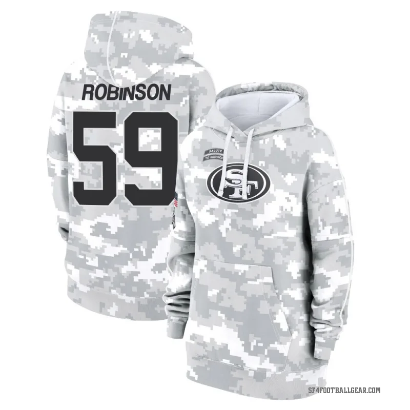 Curtis Robinson Women's Camo San Francisco 49ers Arctic 2024 Salute to Service Club Fleece Pullover Hoodie