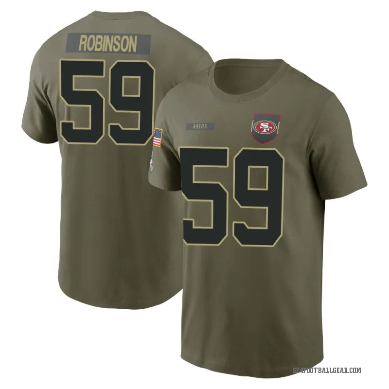 Curtis Robinson Youth Olive San Francisco 49ers 2025 Salute to Service T-Shirt
