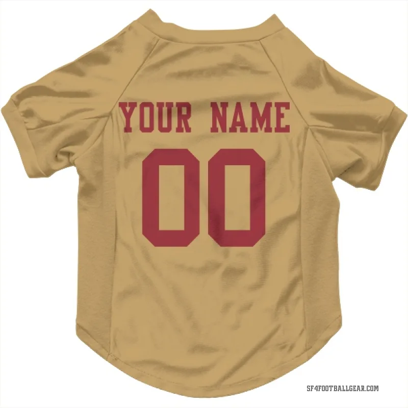 Custom  Gold San Francisco 49ers   Cat & Dog Pet Jersey
