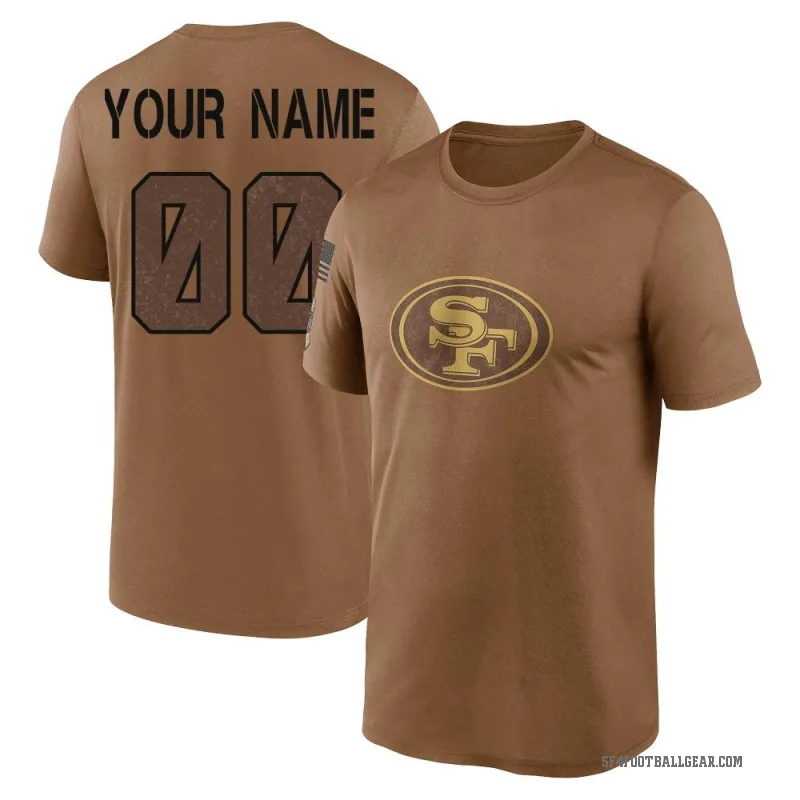 Custom Men's Brown San Francisco 49ers 2023 Salute To Service Performance T-Shirt