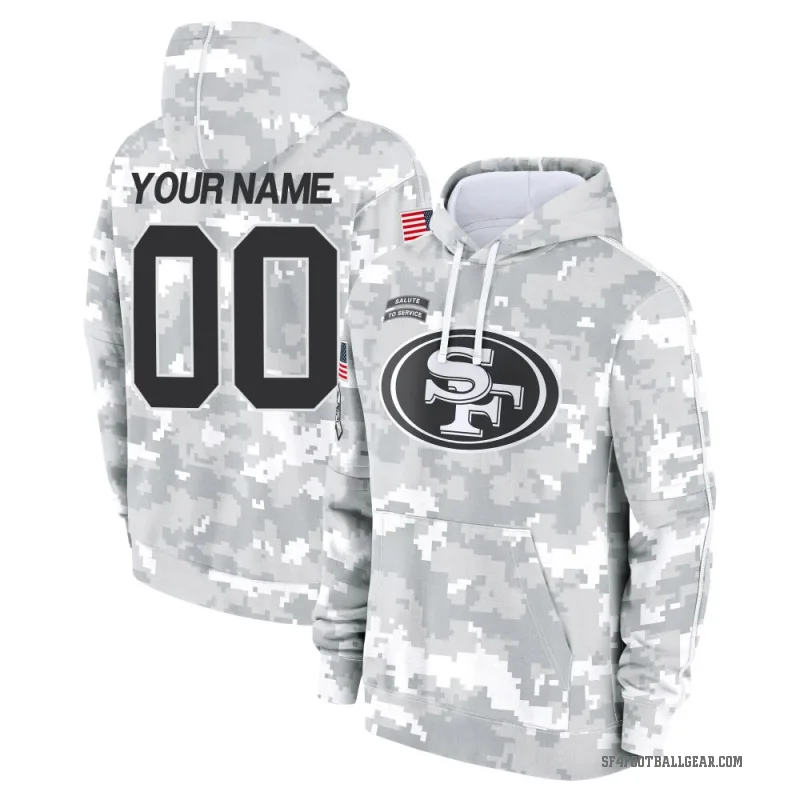 Custom Men's Camo San Francisco 49ers Arctic 2024 Salute to Service Club Fleece Pullover Hoodie