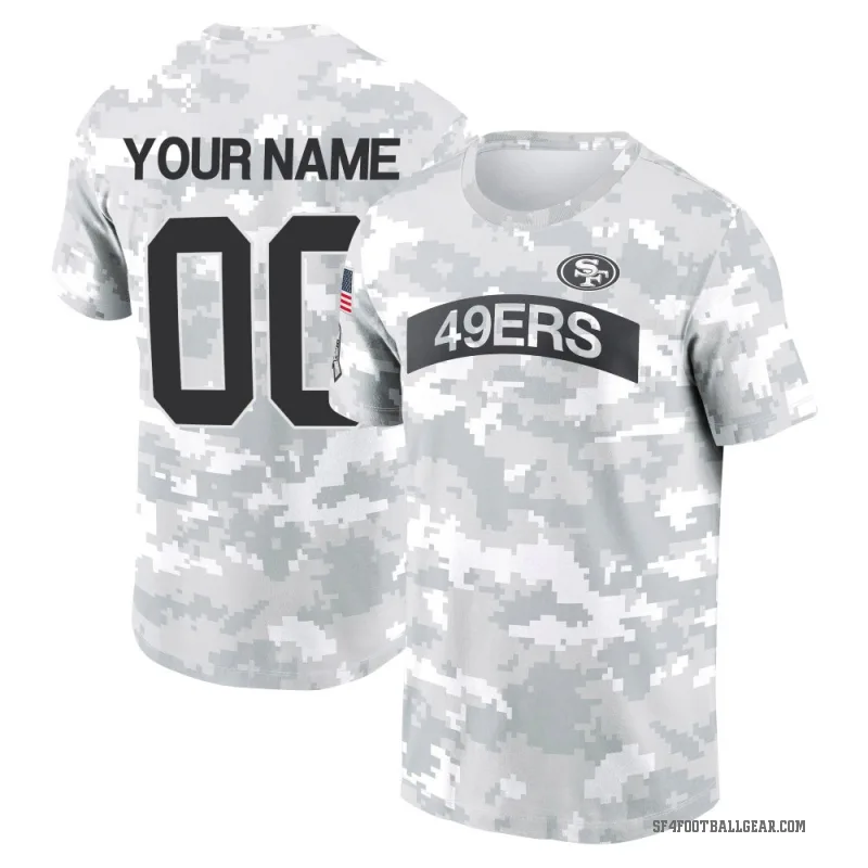 Custom Men's Camo San Francisco 49ers Arctic 2024 Salute to Service Performance T-Shirt