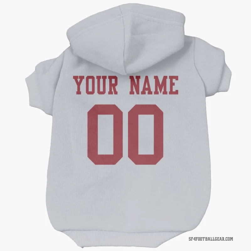 Custom  White San Francisco 49ers   Cat & Dog Pet Hoodie