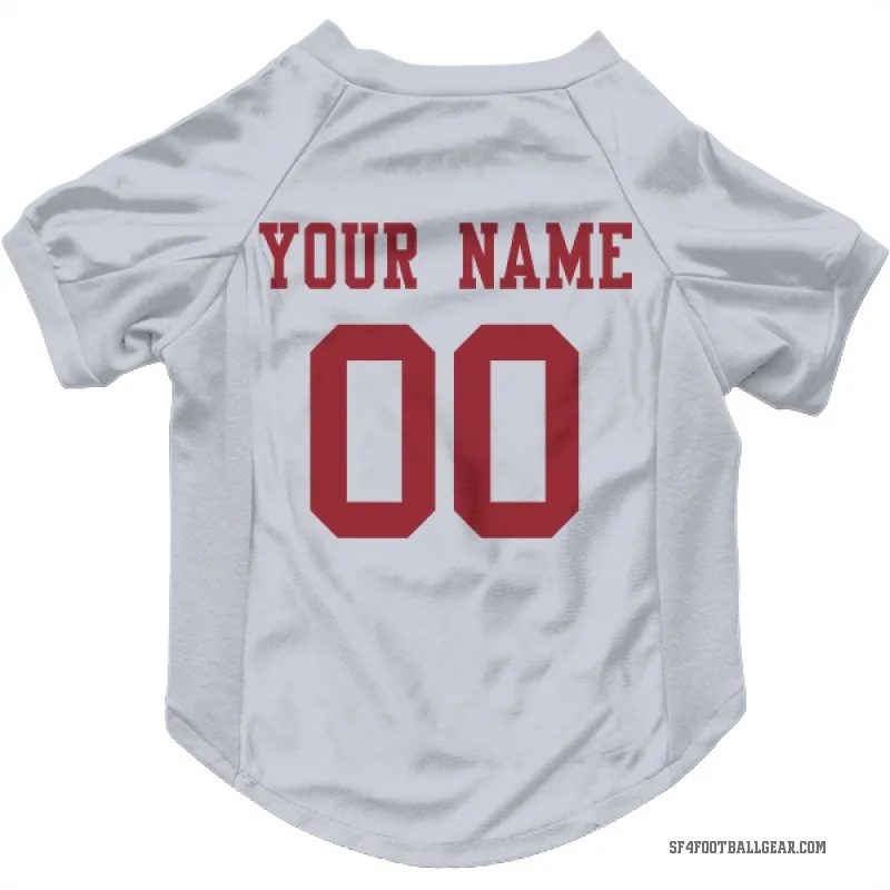 Custom  White San Francisco 49ers   Cat & Dog Pet Jersey