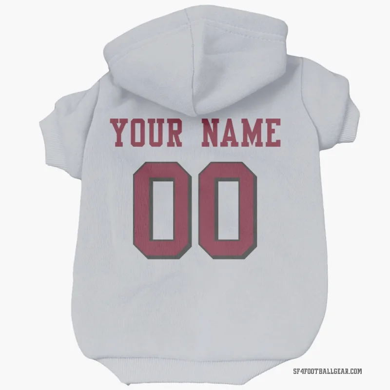 Custom  White San Francisco 49ers   Rush Cat & Dog Pet Hoodie