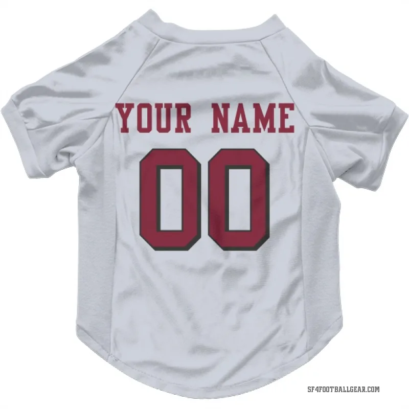 Custom  White San Francisco 49ers   Rush Cat & Dog Pet Jersey