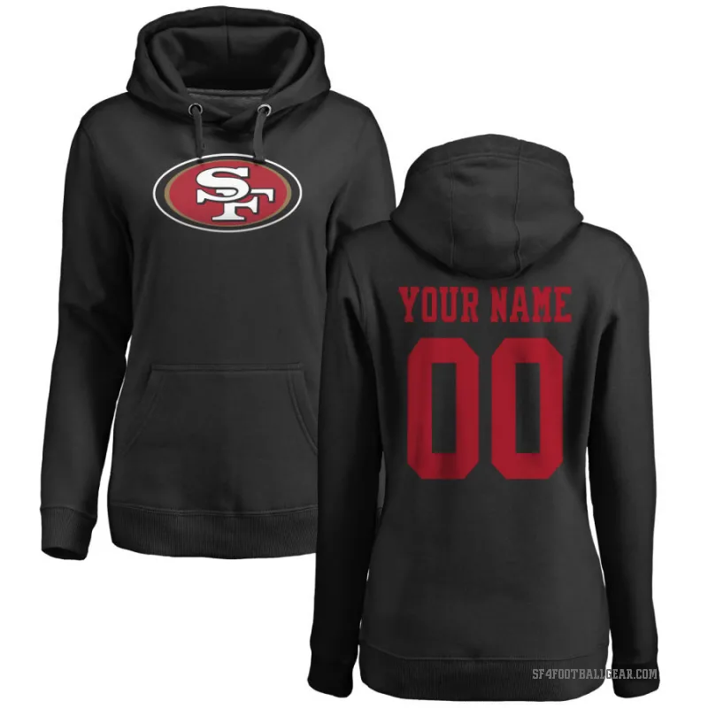 Custom Women's Black San Francisco 49ers Pro Line Logo Pullover Hoodie
