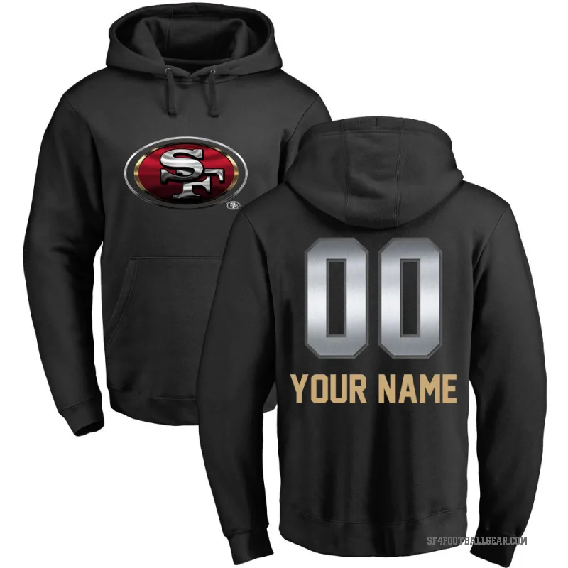 Custom Youth Black San Francisco 49ers Midnight Mascot Pullover Hoodie