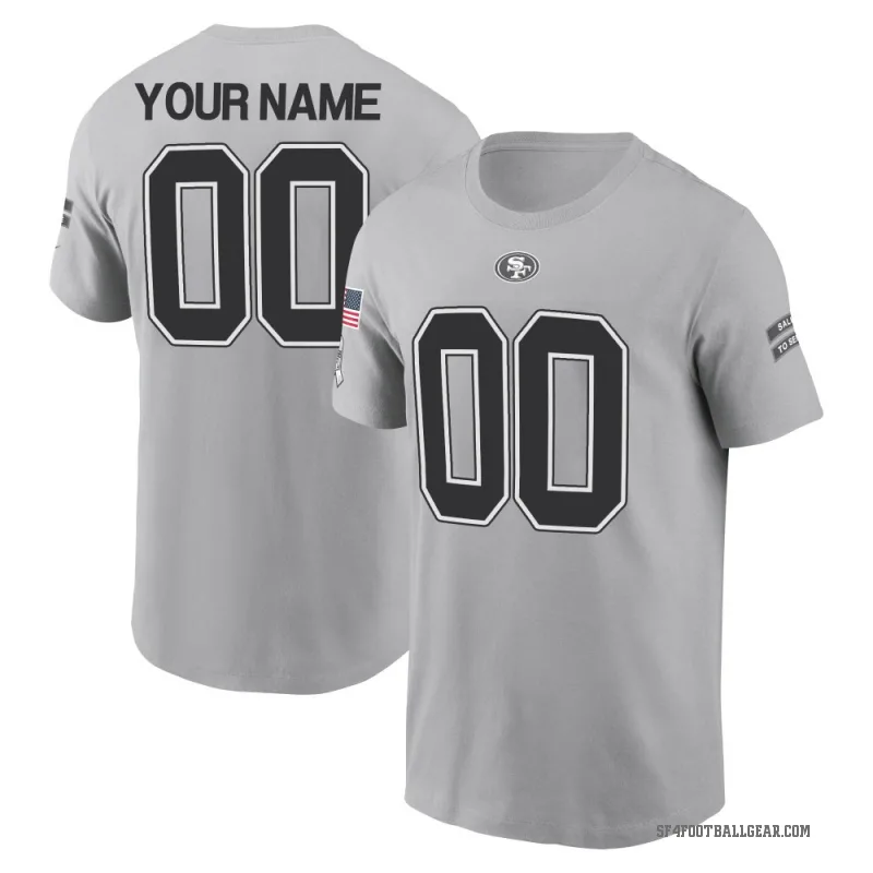 Custom Youth Gray San Francisco 49ers 2024 Salute to Service T-Shirt