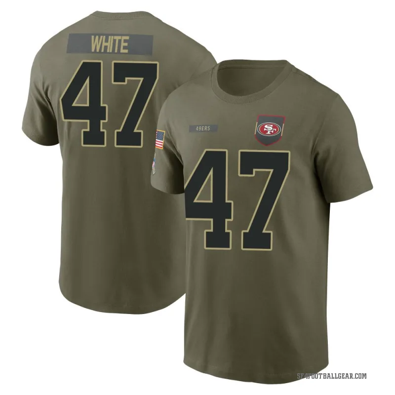DaShaun White Men's White San Francisco 49ers Olive 2025 Salute to Service T-Shirt