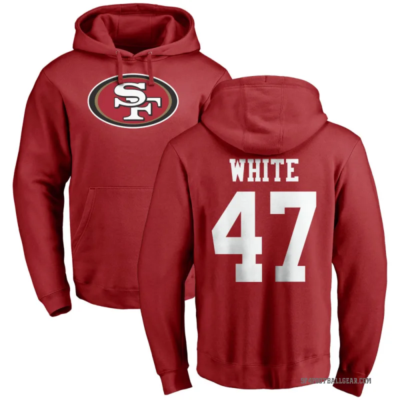 DaShaun White Men's White San Francisco 49ers Pro Line Red Logo Pullover Hoodie