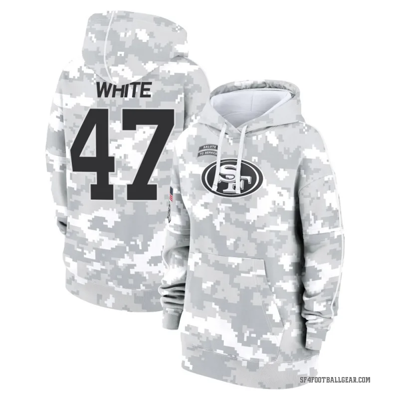DaShaun White Women's White San Francisco 49ers Arctic Camo 2024 Salute to Service Club Fleece Pullover Hoodie