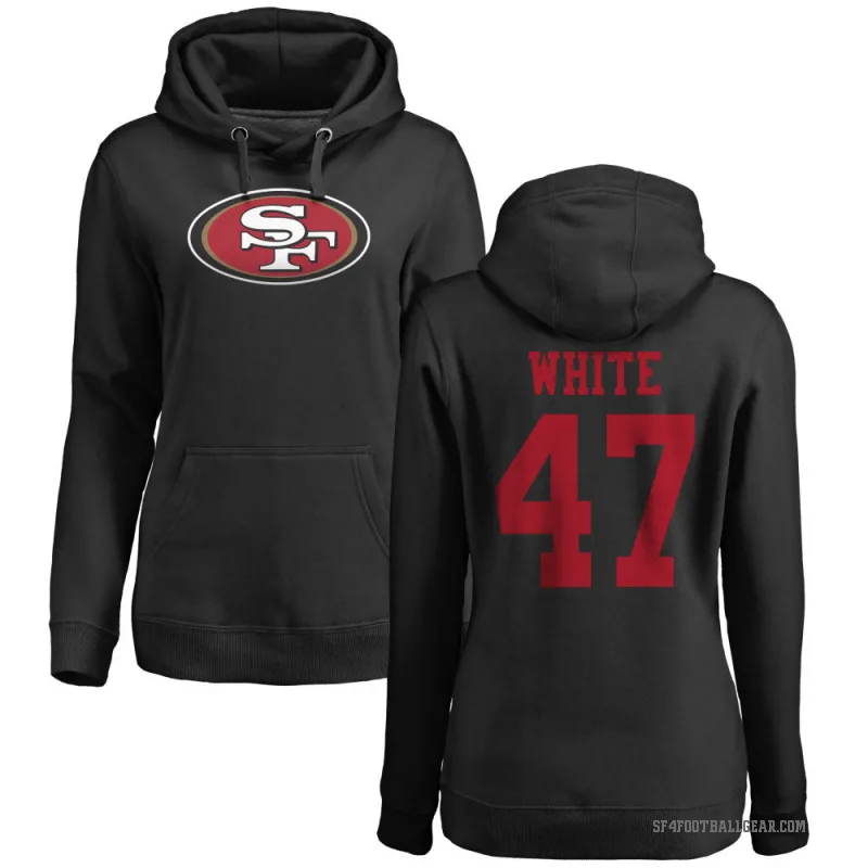 DaShaun White Women's White San Francisco 49ers Pro Line Black Logo Pullover Hoodie