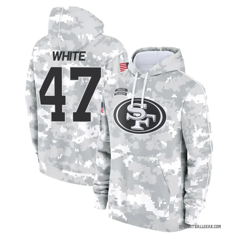 DaShaun White Youth White San Francisco 49ers Arctic Camo 2024 Salute to Service Club Fleece Pullover Hoodie