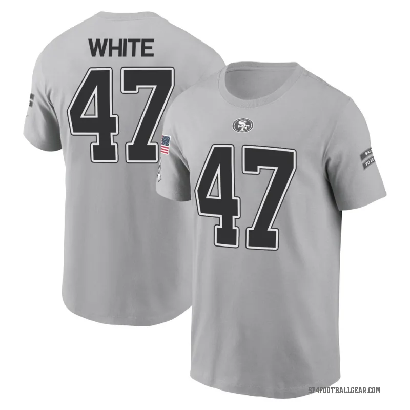 DaShaun White Youth White San Francisco 49ers Gray 2024 Salute to Service T-Shirt