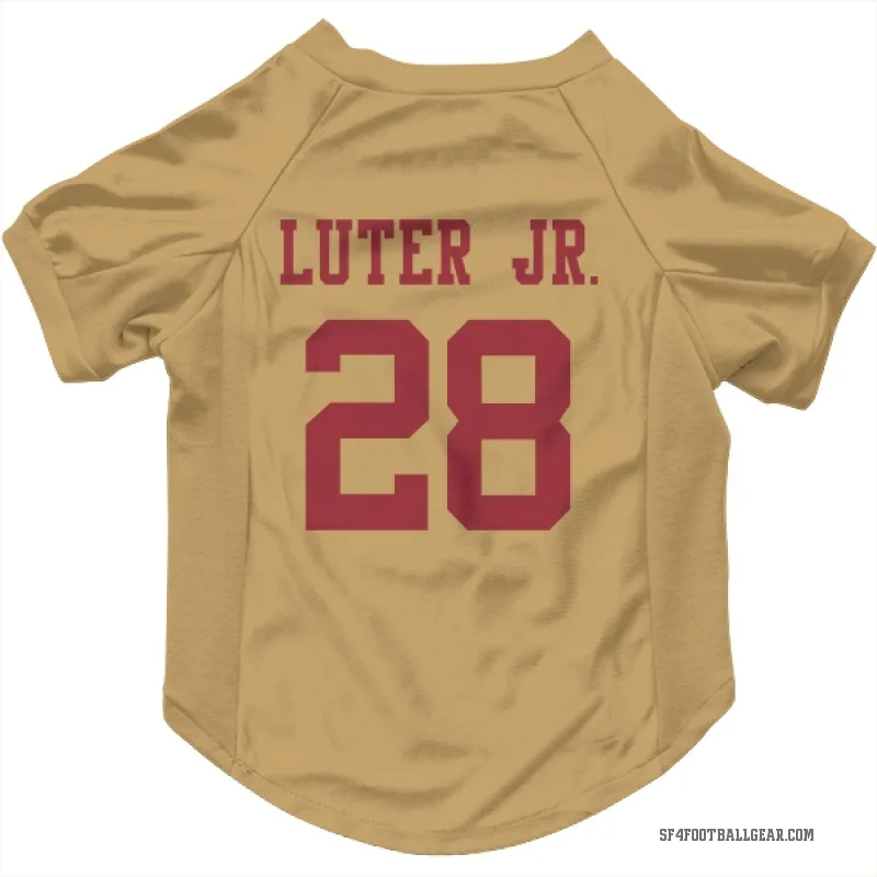 Darrell Luter Jr.  Gold San Francisco 49ers  Cat & Dog Pet Jersey