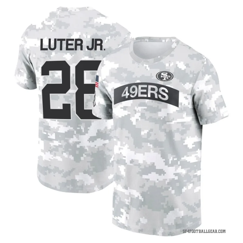 Darrell Luter Jr. Men's Camo San Francisco 49ers Arctic 2024 Salute to Service Performance T-Shirt
