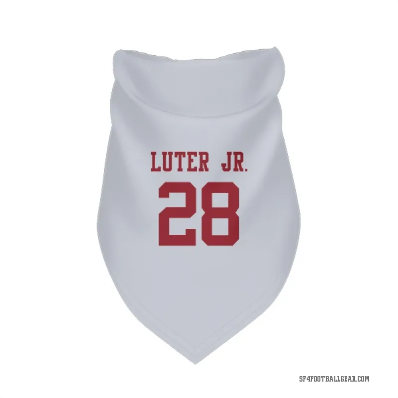 Darrell Luter Jr.  White San Francisco 49ers  Cat & Dog Pet Bandana