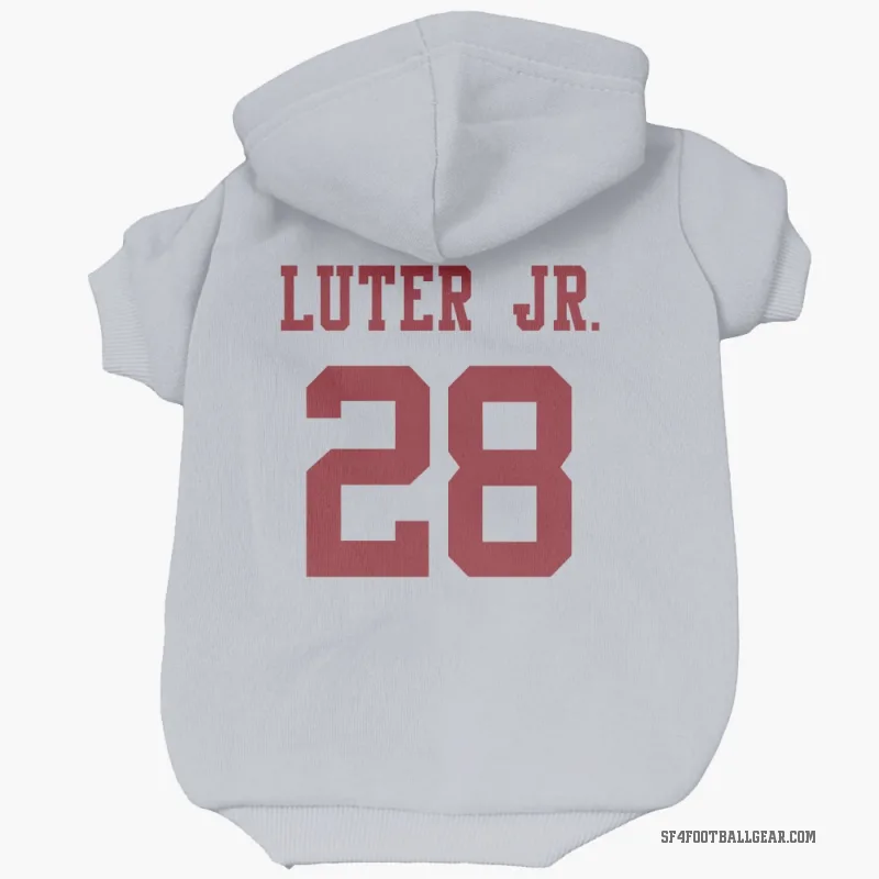 Darrell Luter Jr.  White San Francisco 49ers  Cat & Dog Pet Hoodie