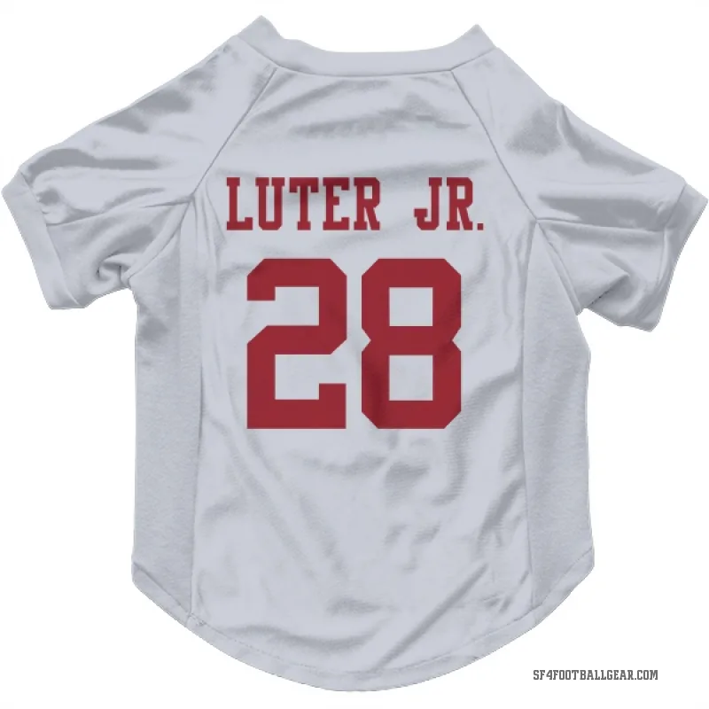 Darrell Luter Jr.  White San Francisco 49ers  Cat & Dog Pet Jersey