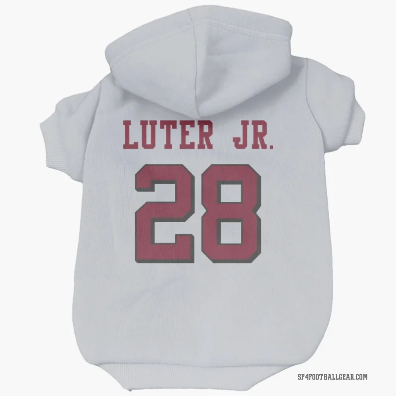 Darrell Luter Jr.  White San Francisco 49ers  Rush Cat & Dog Pet Hoodie