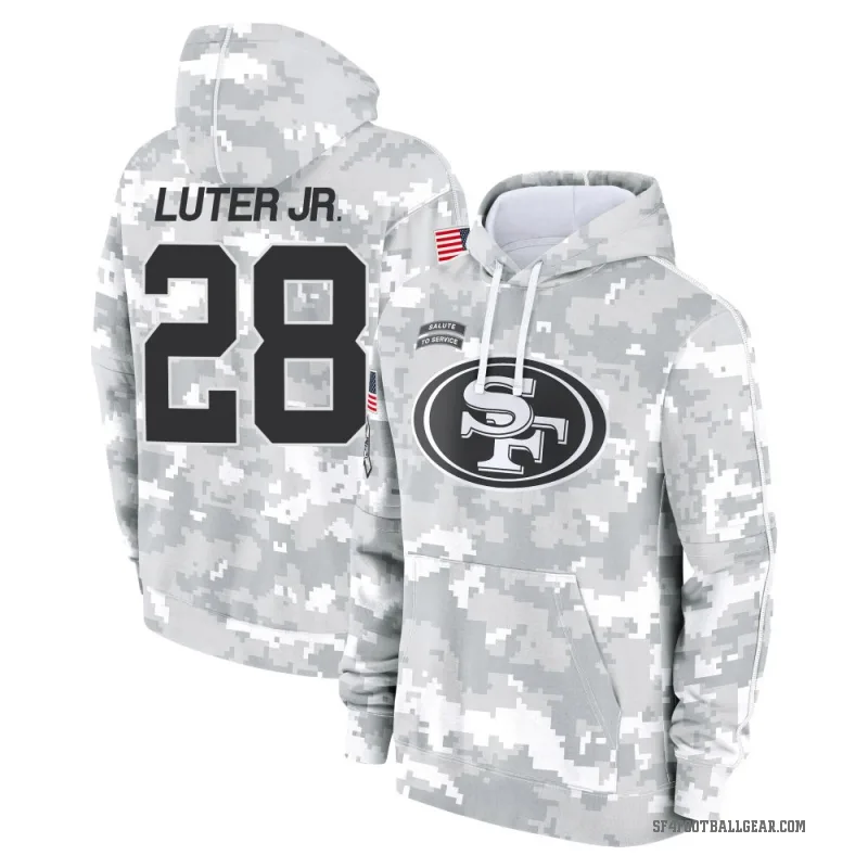 Darrell Luter Jr. Youth Camo San Francisco 49ers Arctic 2024 Salute to Service Club Fleece Pullover Hoodie