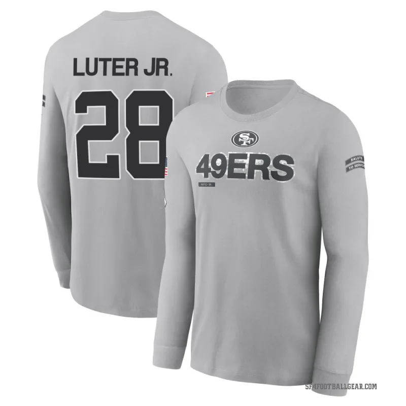 Darrell Luter Jr. Youth Gray San Francisco 49ers 2024 Salute to Service Long Sleeve T-Shirt
