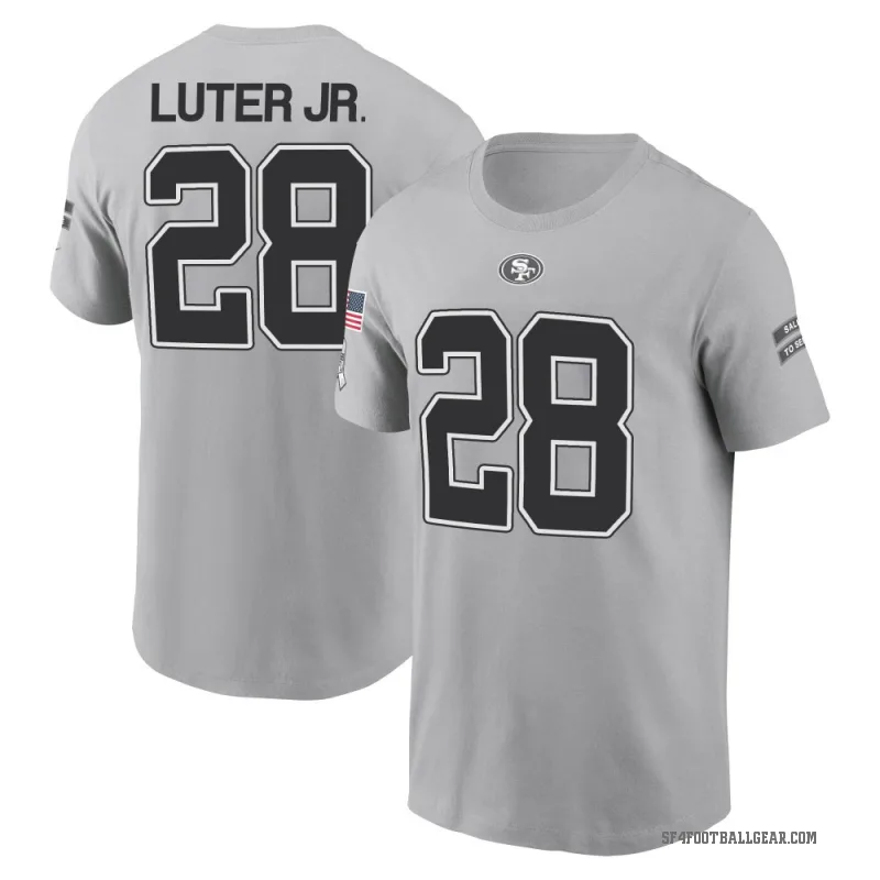 Darrell Luter Jr. Youth Gray San Francisco 49ers 2024 Salute to Service T-Shirt