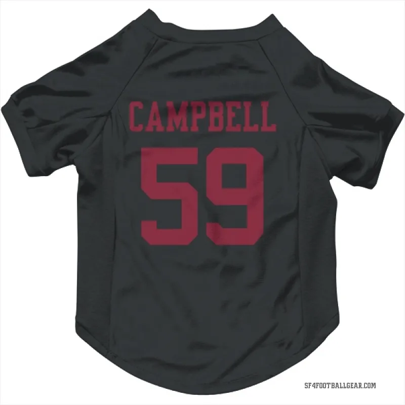 De'Vondre Campbell  Black San Francisco 49ers  Cat & Dog Pet Jersey