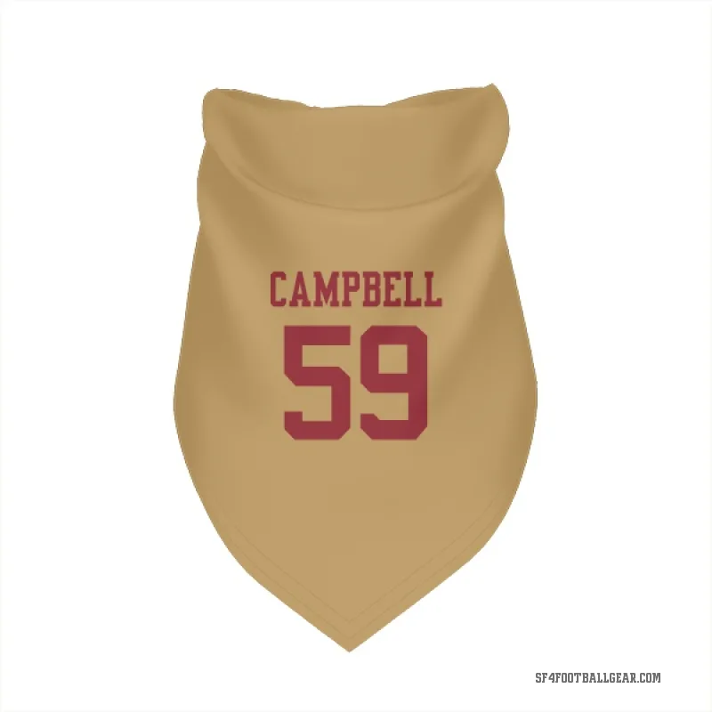 De'Vondre Campbell  Gold San Francisco 49ers  Cat & Dog Pet Bandana