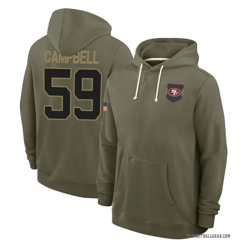 De'Vondre Campbell Men's Olive San Francisco 49ers 2025 Salute to Service Hoodie