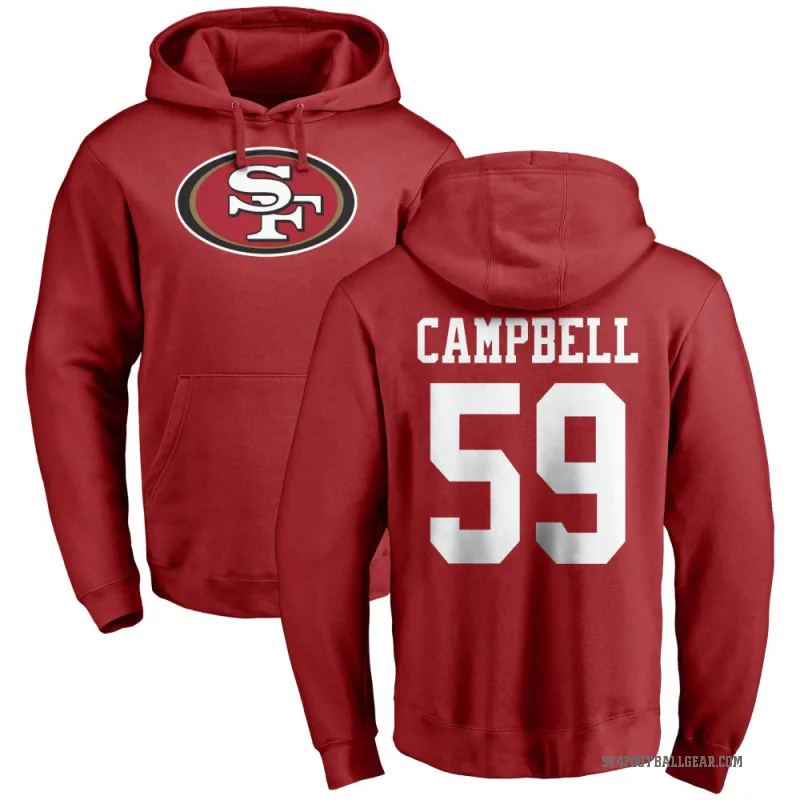 De'Vondre Campbell Men's Red San Francisco 49ers Pro Line Logo Pullover Hoodie