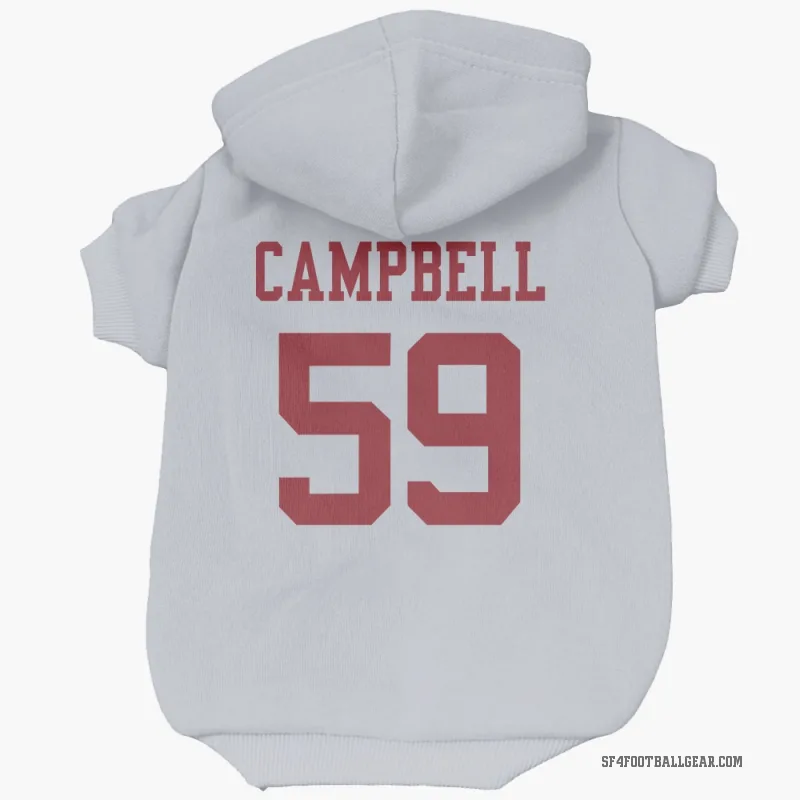 De'Vondre Campbell  White San Francisco 49ers  Cat & Dog Pet Hoodie