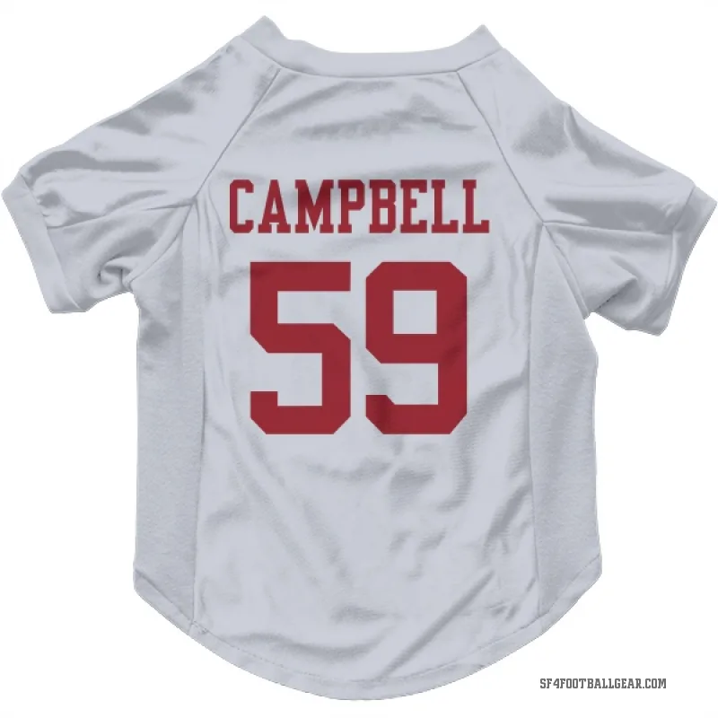 De'Vondre Campbell  White San Francisco 49ers  Cat & Dog Pet Jersey