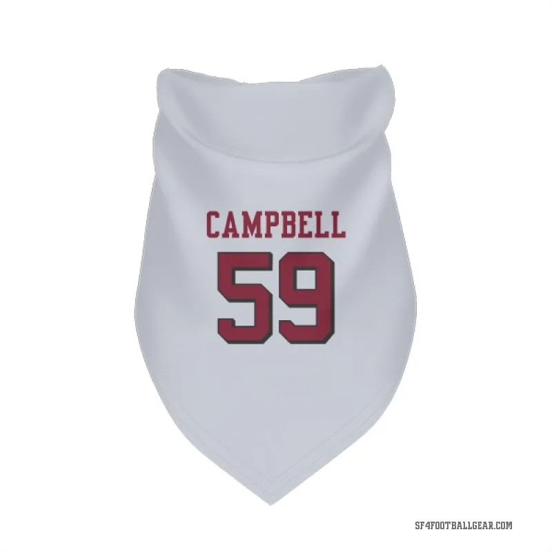 De'Vondre Campbell  White San Francisco 49ers  Rush Cat & Dog Pet Bandana