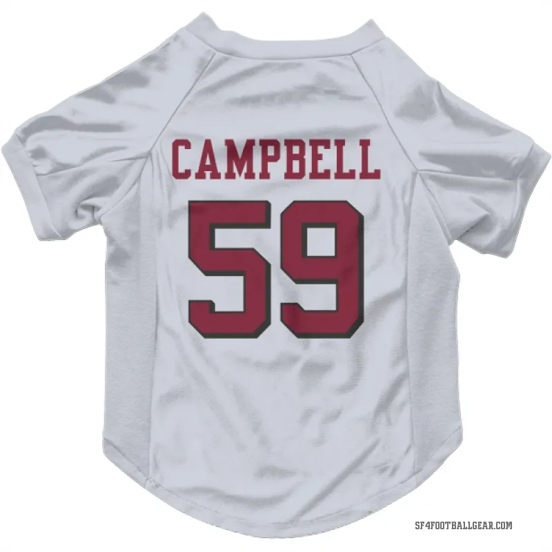 De'Vondre Campbell  White San Francisco 49ers  Rush Cat & Dog Pet Jersey