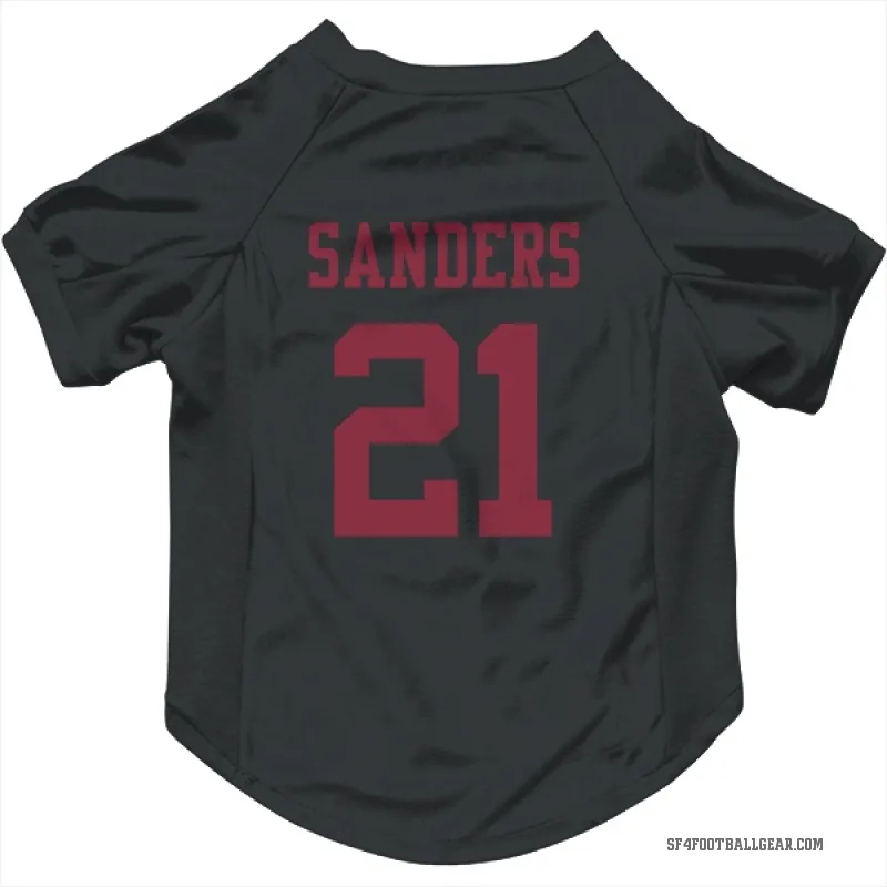 Deion Sanders  Black San Francisco 49ers  Cat & Dog Pet Jersey