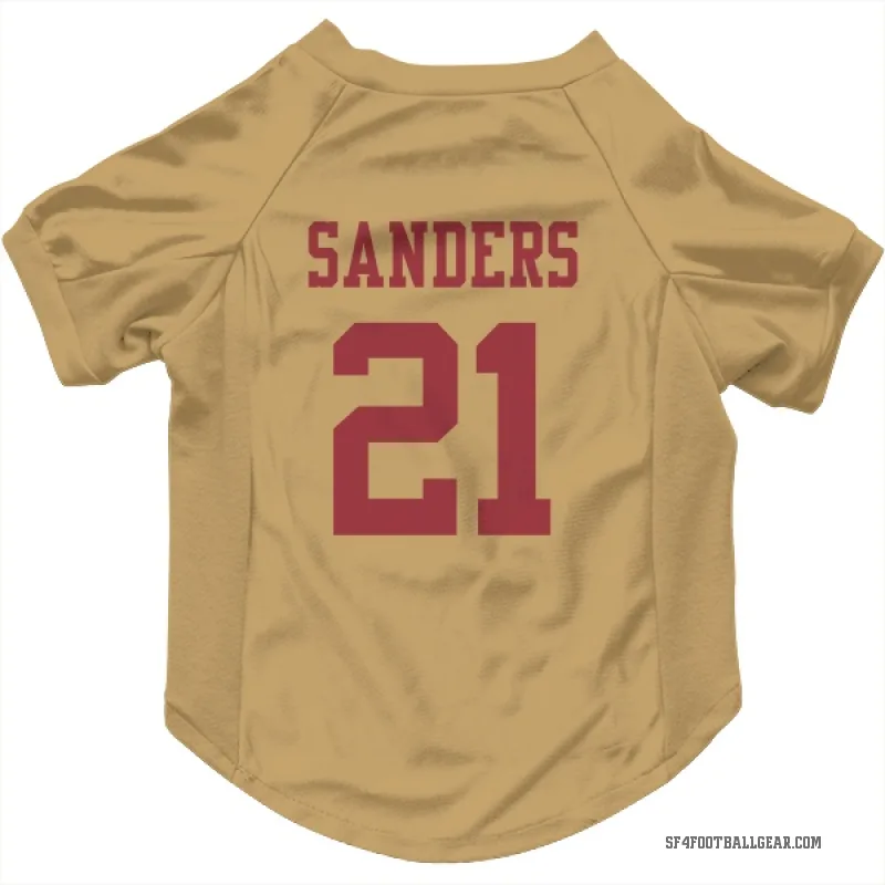 Deion Sanders  Gold San Francisco 49ers  Cat & Dog Pet Jersey