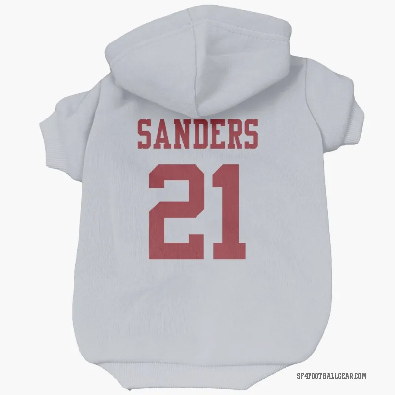 Deion Sanders  White San Francisco 49ers  Cat & Dog Pet Hoodie