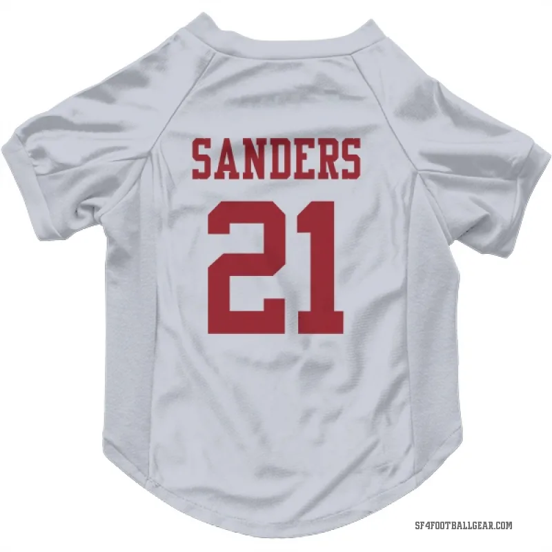 Deion Sanders  White San Francisco 49ers  Cat & Dog Pet Jersey