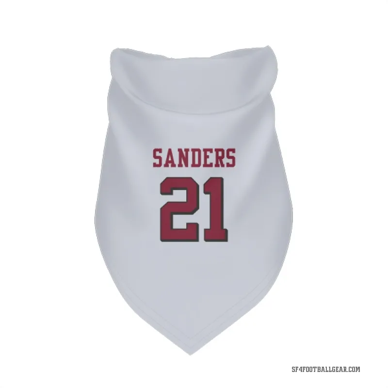 Deion Sanders  White San Francisco 49ers  Rush Cat & Dog Pet Bandana