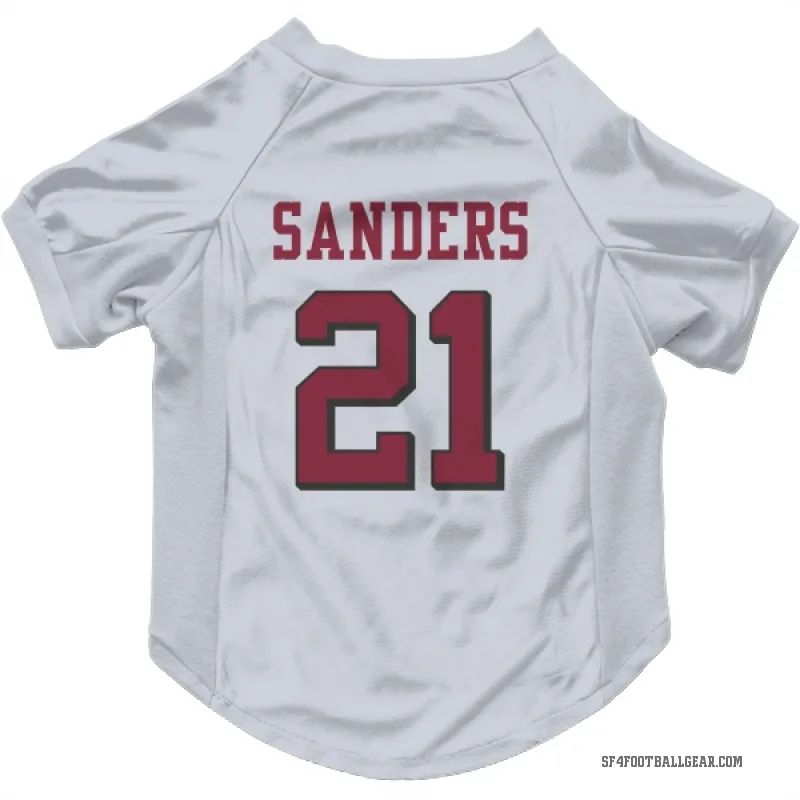 Deion Sanders  White San Francisco 49ers  Rush Cat & Dog Pet Jersey