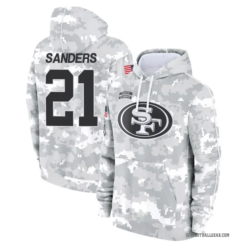 Deion Sanders Youth Camo San Francisco 49ers Arctic 2024 Salute to Service Club Fleece Pullover Hoodie