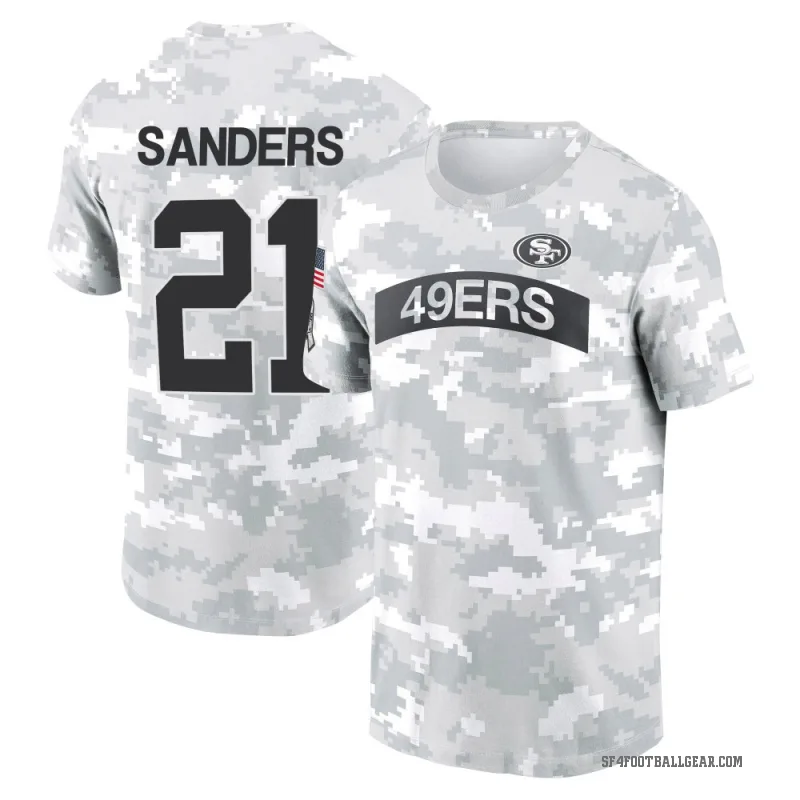 Deion Sanders Youth Camo San Francisco 49ers Arctic 2024 Salute to Service Performance T-Shirt