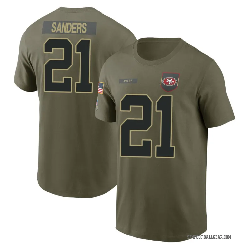 Deion Sanders Youth Olive San Francisco 49ers 2025 Salute to Service T-Shirt