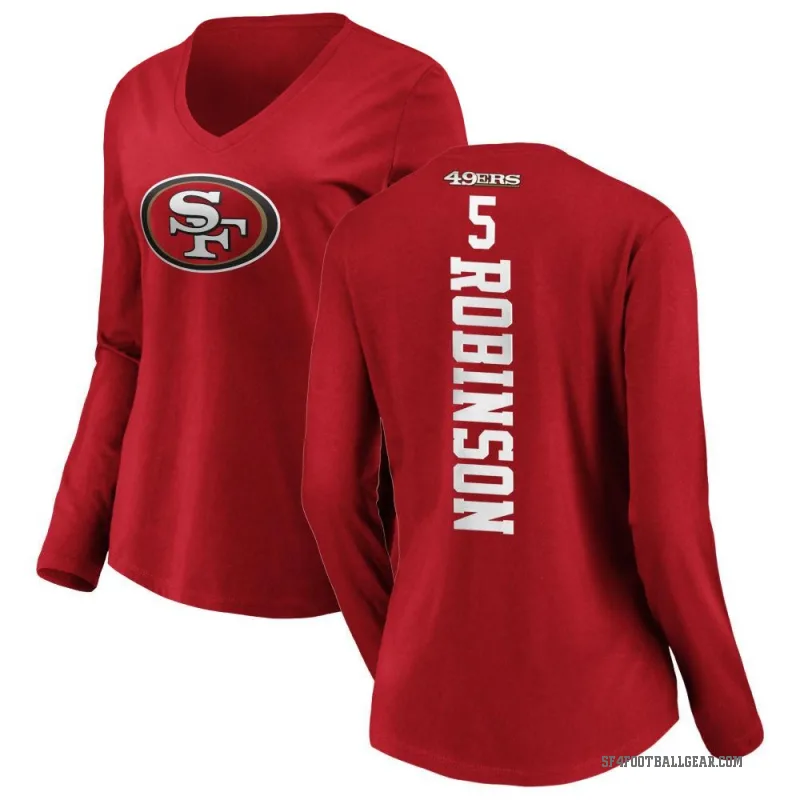 Demarcus Robinson Women's Red San Francisco 49ers Backer Slim Fit Long Sleeve T-Shirt -