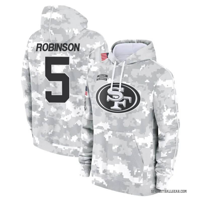 Demarcus Robinson Youth Camo San Francisco 49ers Arctic 2024 Salute to Service Club Fleece Pullover Hoodie