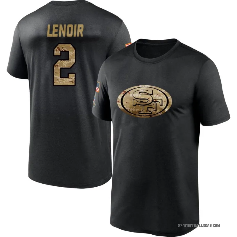 Deommodore Lenoir Men's Black San Francisco 49ers 2020 Salute To Service Performance T-Shirt