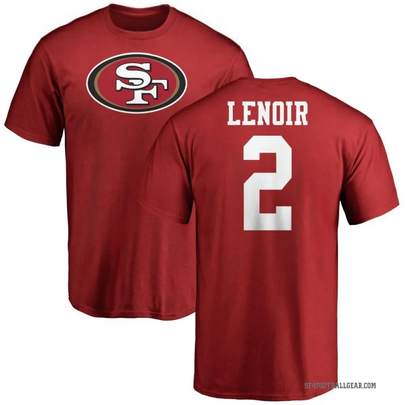 Deommodore Lenoir Men's Red San Francisco 49ers Logo T-Shirt -